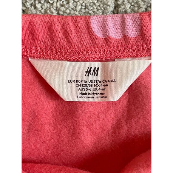 H&M - 2-piece Sweatshirt and Skirt Set - Dark pink/floral - 5T/6T - Picture 2 of 3